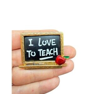 Teacher Jewelry love to Teach Brooch Teaching Pin Chalkboard Brooch Teacher Gift